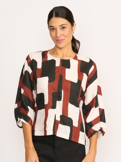 Foil Linen Plot Twist Top-style-MCRAES