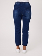 Classified Knit Denim 7/8 Jean with Brooch Detail