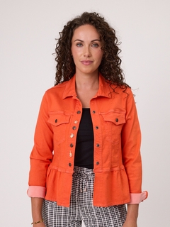 Classified Stretch Drill Jacket with Brooch Detail-style-MCRAES