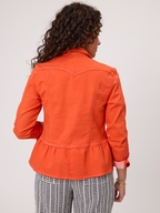 Classified Stretch Drill Jacket with Brooch Detail