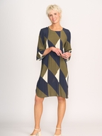 Foil Fluted Sleeve Shift Dress