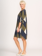Foil Fluted Sleeve Shift Dress