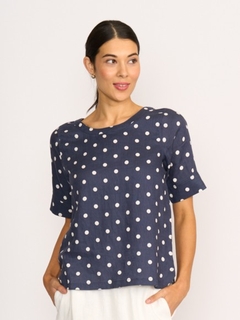 Foil Linen Pleat Back Top-style-MCRAES