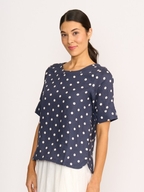 Foil Linen Pleat Back Top
