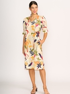 Foil Linen Trim Time Dress