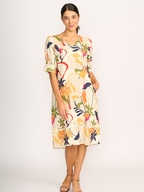 Foil Linen Trim Time Dress