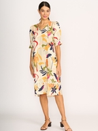 Foil Linen Trim Time Dress