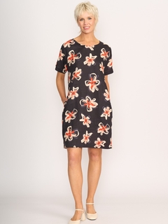 Preen Linen Contrast Facing Shift Dress-style-MCRAES