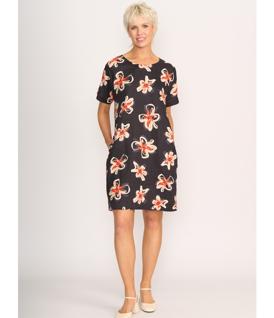 Preen Linen Contrast Facing Shift Dress