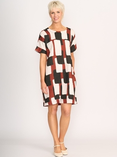Preen Linen Contrast Facing Shift Dress-style-MCRAES