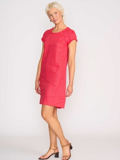Foil Linen Fringe Scoop Neck Dress-style-MCRAES