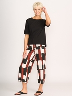 Foil Wide Leg Cropped Linen Pant