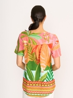 Foil Pleat Back & Contrast Top