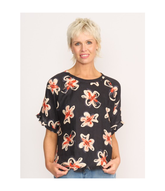 Preen Linen Ruffles & Scoop Hem Top