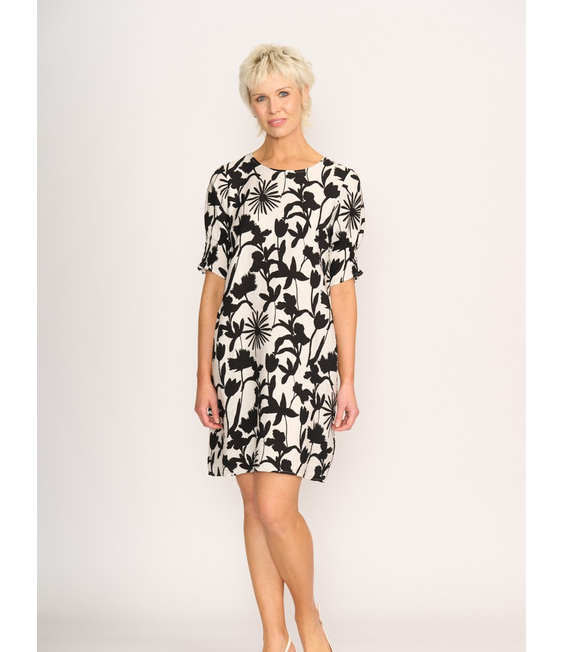 Foil Shirr The Cuff Dress