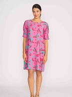 Foil Shirr The Cuff Dress