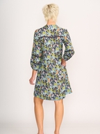 Foil Pintuck & Lace Dress