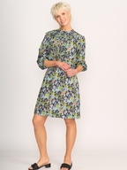 Foil Pintuck & Lace Dress