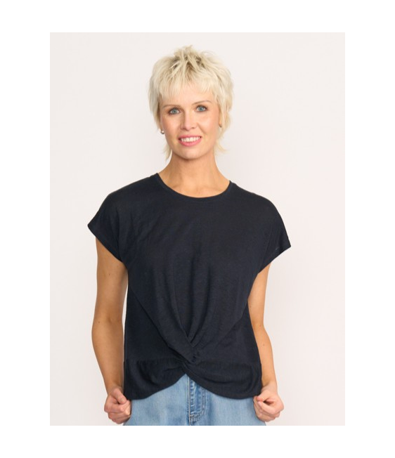 Foil Do The Twist Linen Top