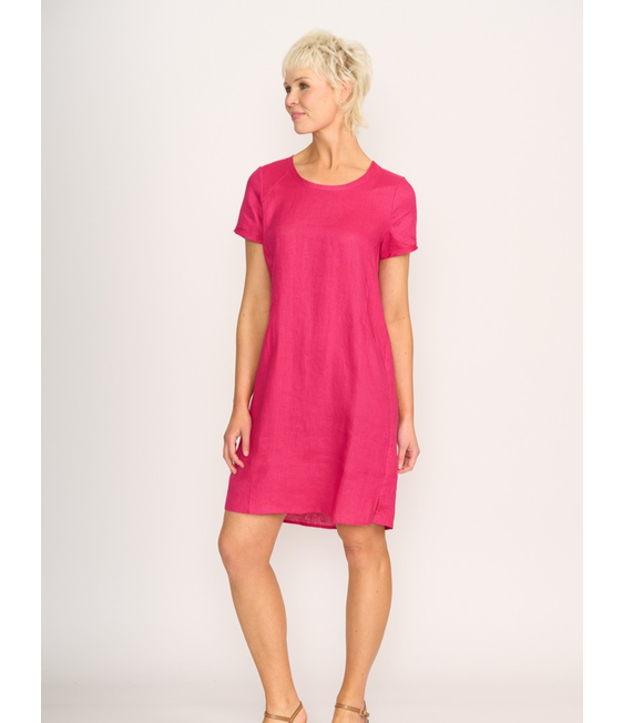 Foil Linen Panel Lines Dress