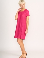 Foil Linen Panel Lines Dress