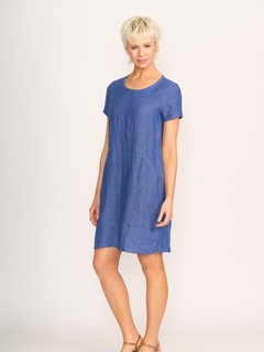 Foil Linen Panel Lines Dress-style-MCRAES