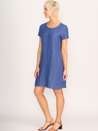 Foil Linen Panel Lines Dress