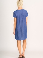 Foil Linen Panel Lines Dress