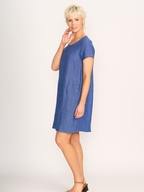 Foil Linen Panel Lines Dress