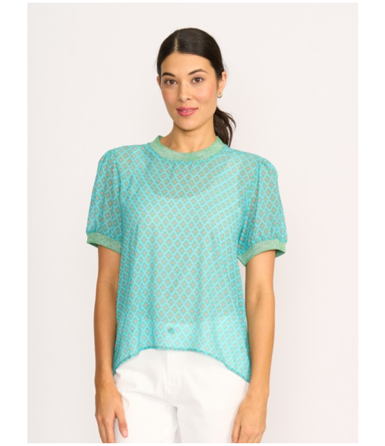 Memo Rib Trim Swing Tee