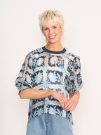 Memo Rib Trim Blouse