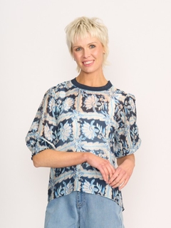 Memo Rib Trim Blouse-style-MCRAES