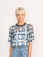 Memo Rib Trim Blouse