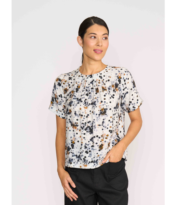 Foil Pleat Neck Top