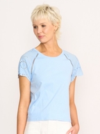 Memo Broderie Sleeve Tee