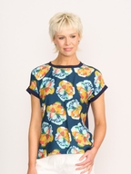 Memo Contrast Trim Top