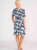 Foil Shirred Body & Sleeve Dress