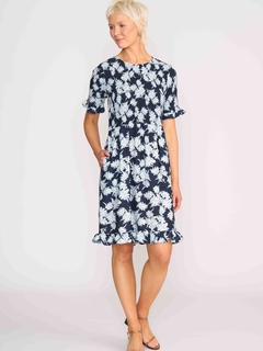 Foil Shirred Body & Sleeve Dress-style-MCRAES