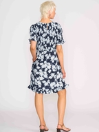 Foil Shirred Body & Sleeve Dress