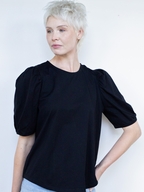 White on Black Button Back Top