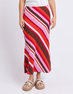 Foxwood Guava Stripe Skirt-style-MCRAES