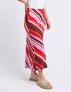 Foxwood Guava Stripe Skirt