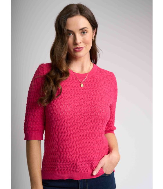 Oh Three Pointelle Knit Tee