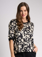 Memo Elbow Sleeve Contrast Top