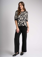 Memo Elbow Sleeve Contrast Top