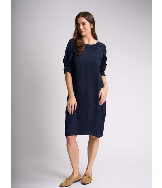 Foil Frill Sleeve Dress