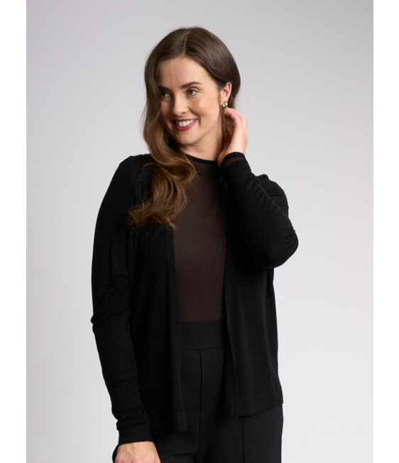 Foil Merino Essential Gather Back Cardigan