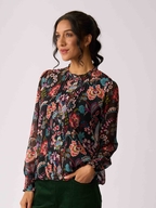 Memo Chiffon Pintuck Front Top