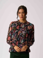 Memo Chiffon Pintuck Front Top