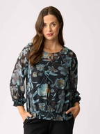 Memo Chiffon Shirred Detail Top